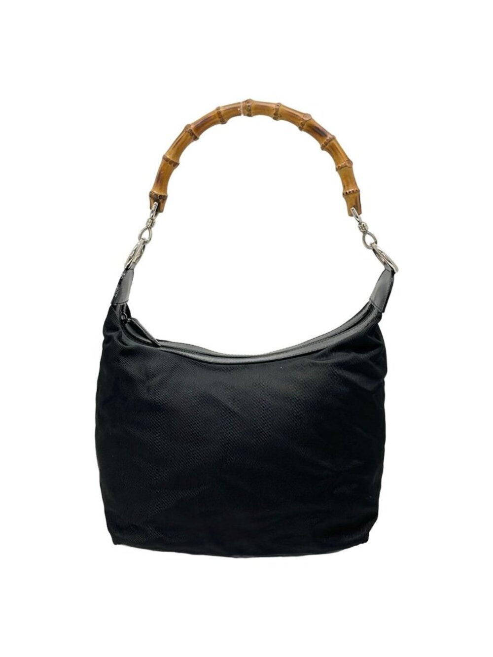 Gucci Shoulder Bag Bamboo Classic Black Light Brown